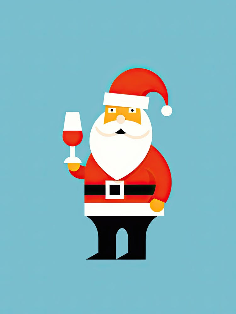 Santa Claus With A Glass Of Wine