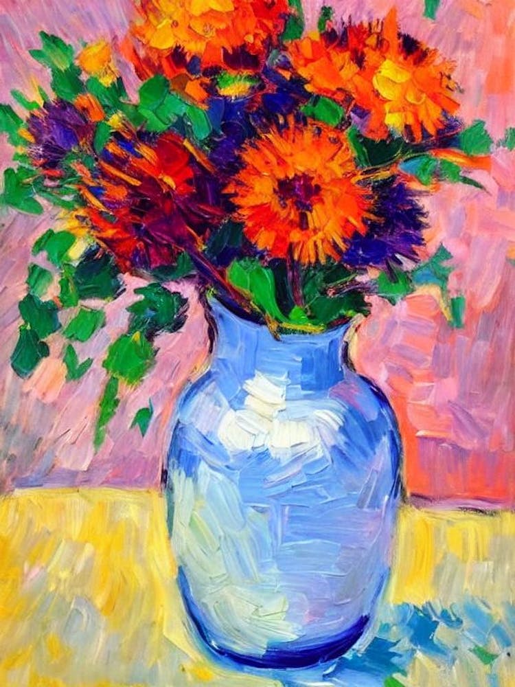 Thistle Floral Abstract Block Colour 1 2 Flower