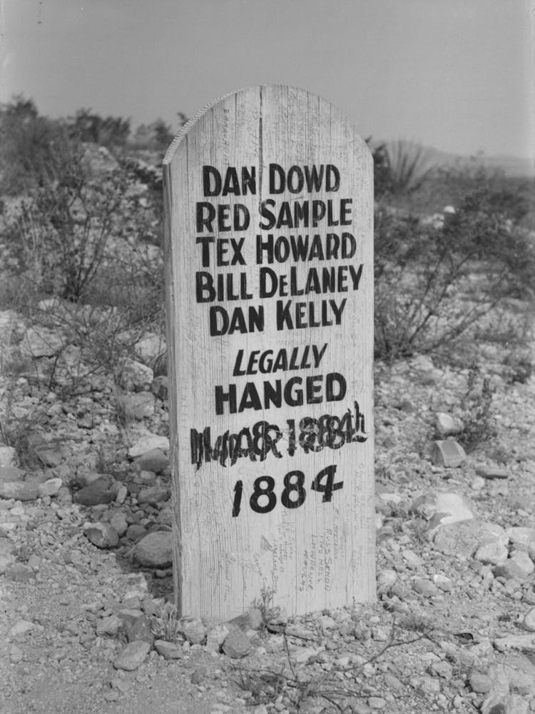Tombstone In Boothill Cemetery, Tombstone, Arizona By Russell Lee