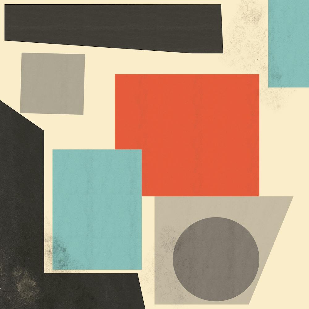 Abstract Painting, Geometric Minimalist Art, Colorful Shapes