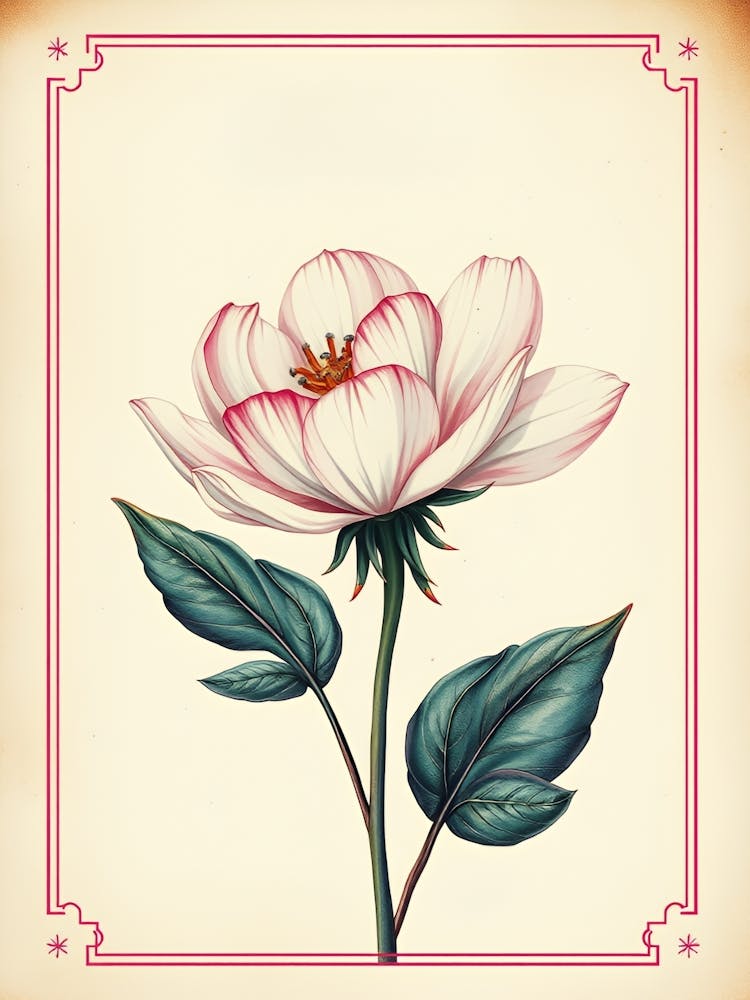 Vintage Peony Flower