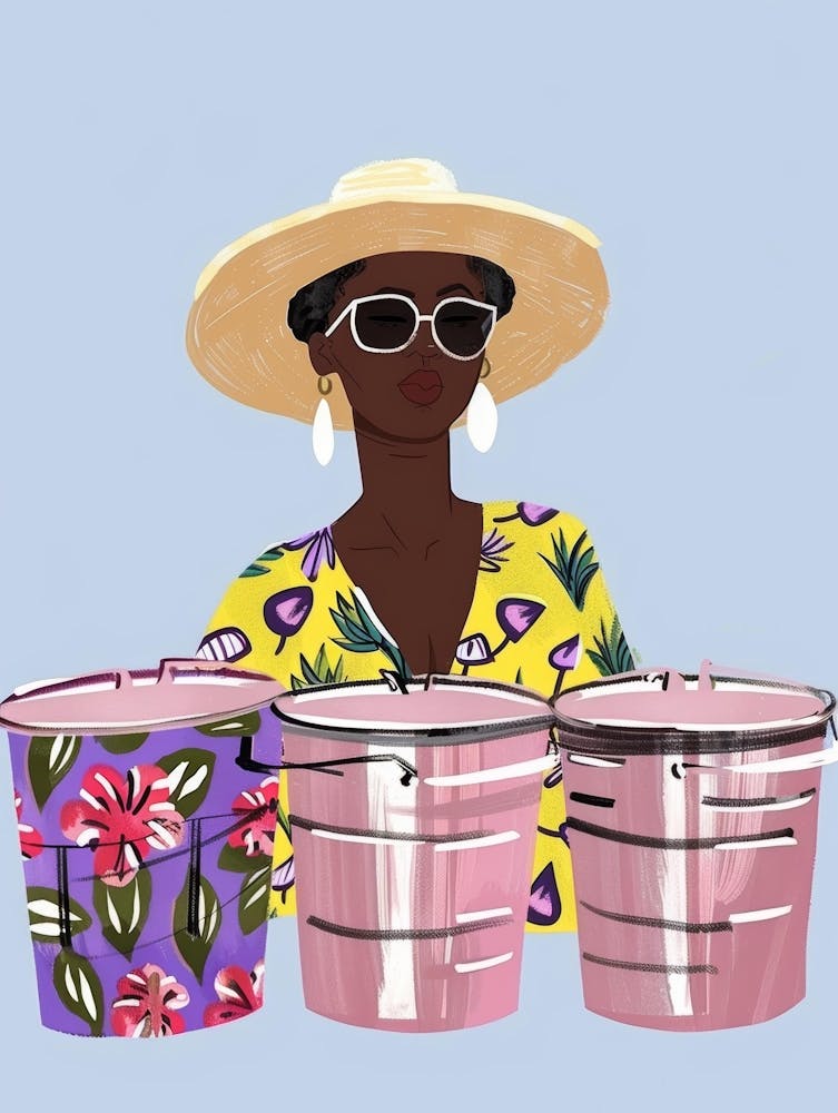 Afrikanische Frau mit Eimern
