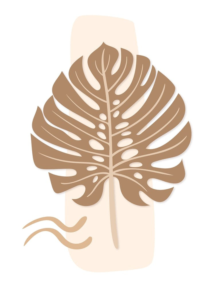 Tropical Leaf Beige Boho Botanical