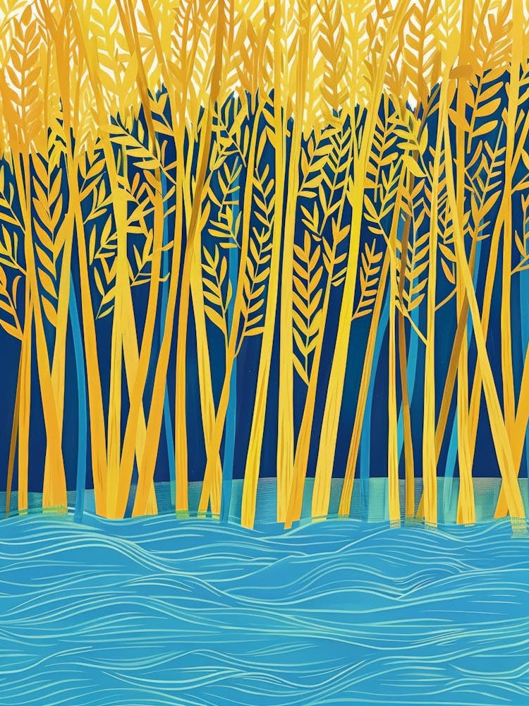 Yellow Trees In The Water