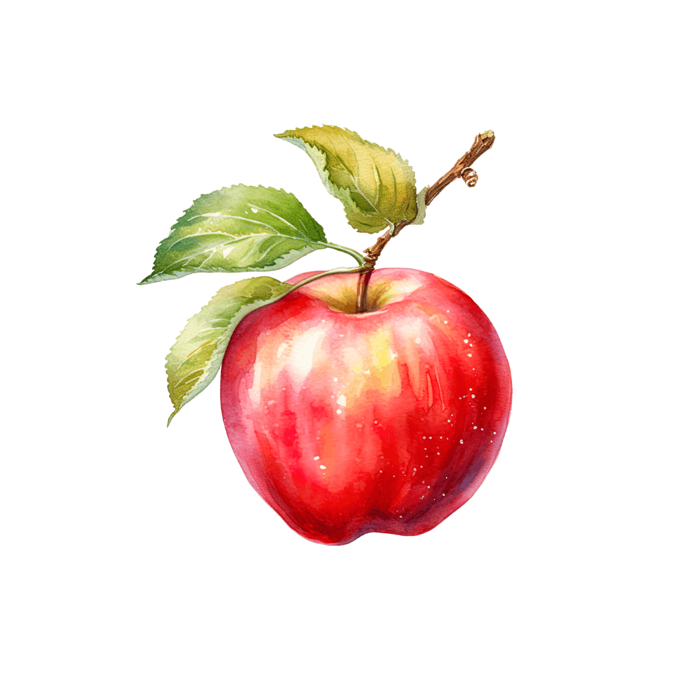 Red Apple On Black Background