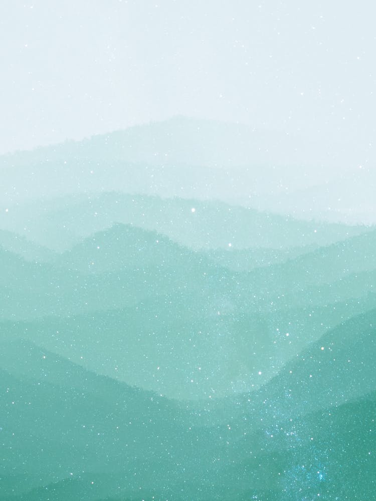 Minimal art abstract watercolor painting Green hills
