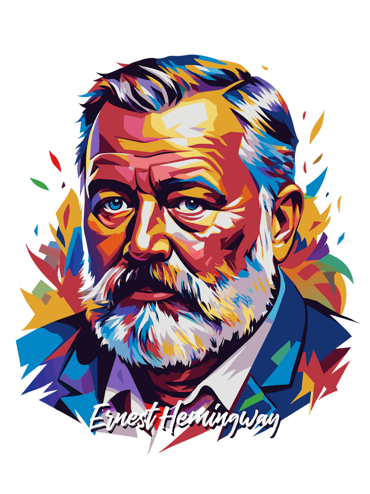 Ernest Hemingway 02 Portrait WPAP Pop Art