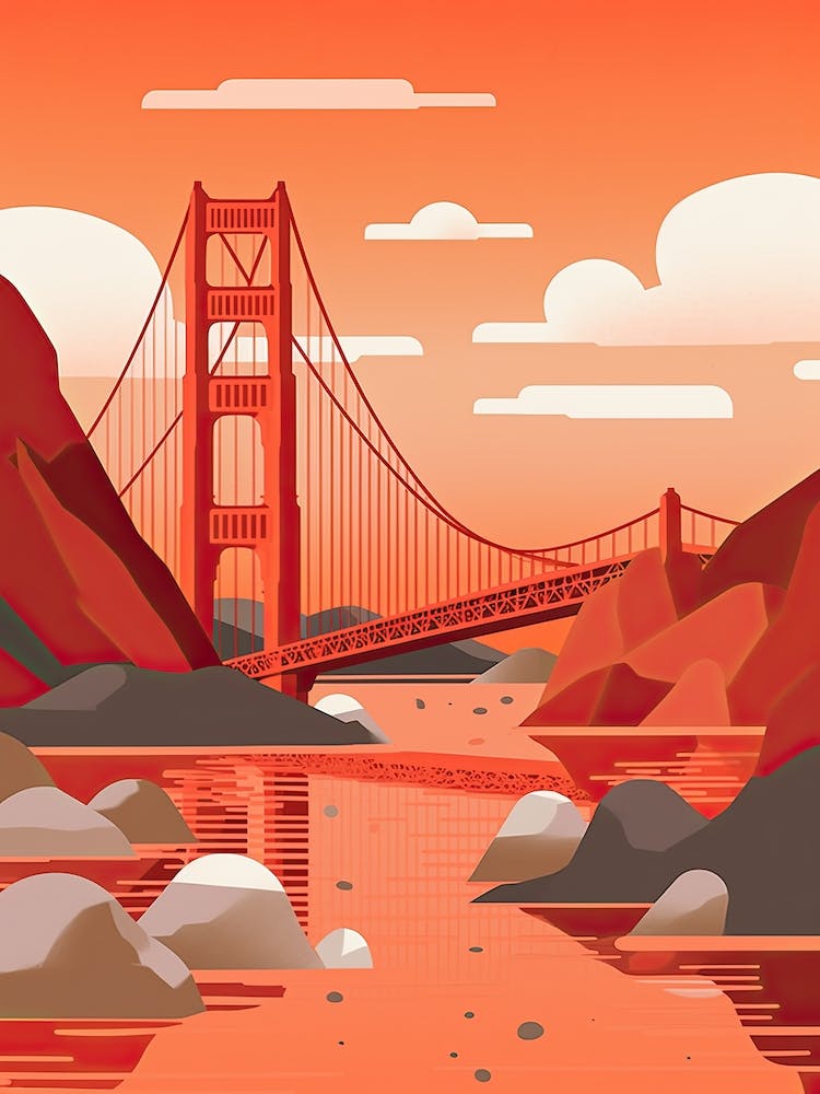 Golden Gate Bridge San Francisco Colourful 4