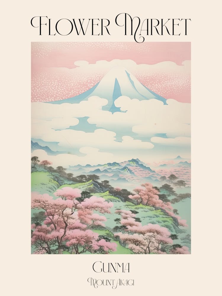 Flower Market Mount Akagi In Gunma Japanese Landscape 2 Poster