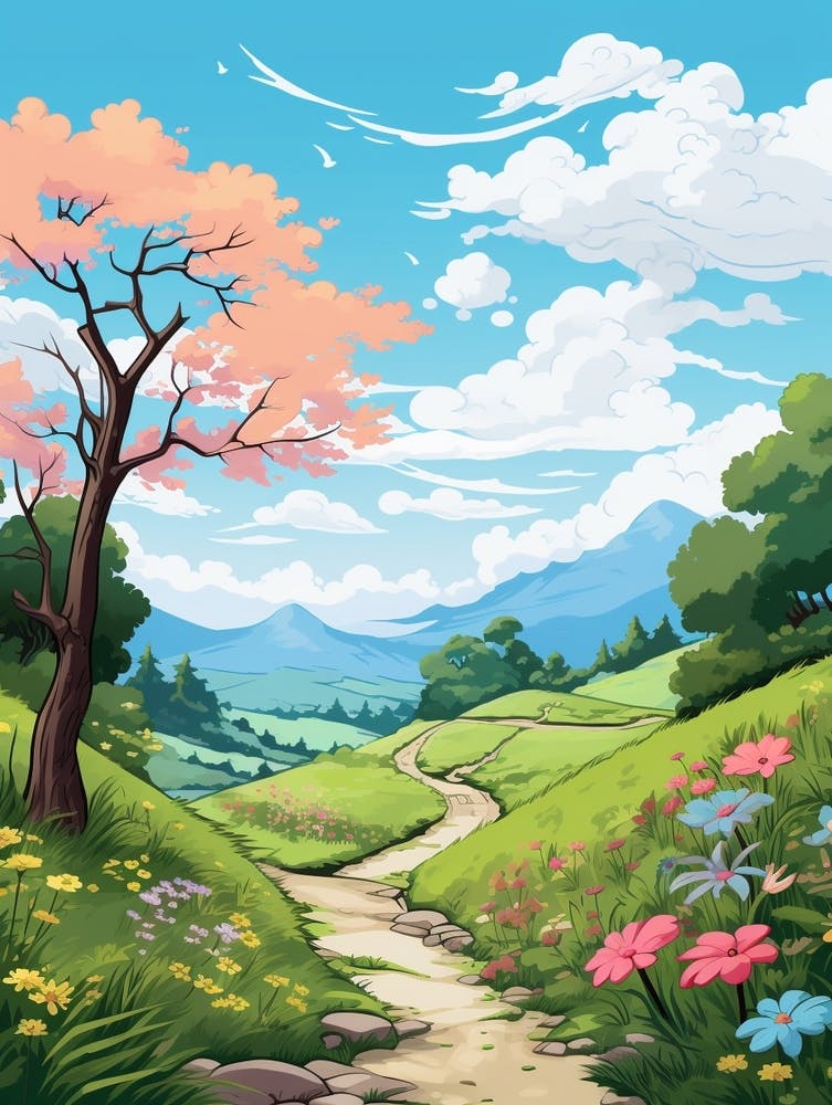 West Highland Way Ireland Hike Illustration