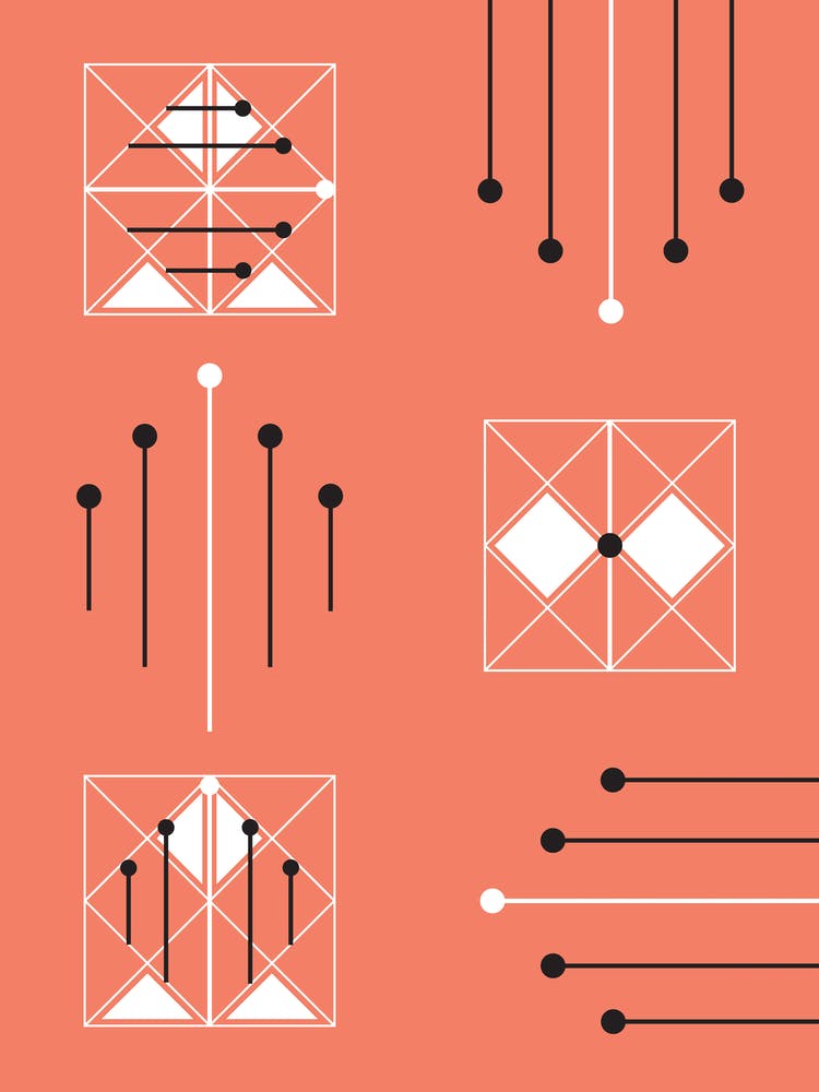 Bauhaus Peach Tapestry