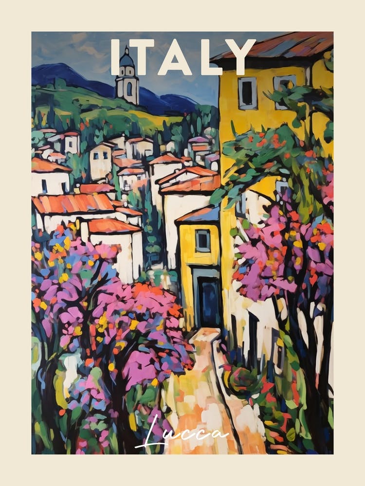 Lucca Italy 2 Fauvist Painting  Travel Poster