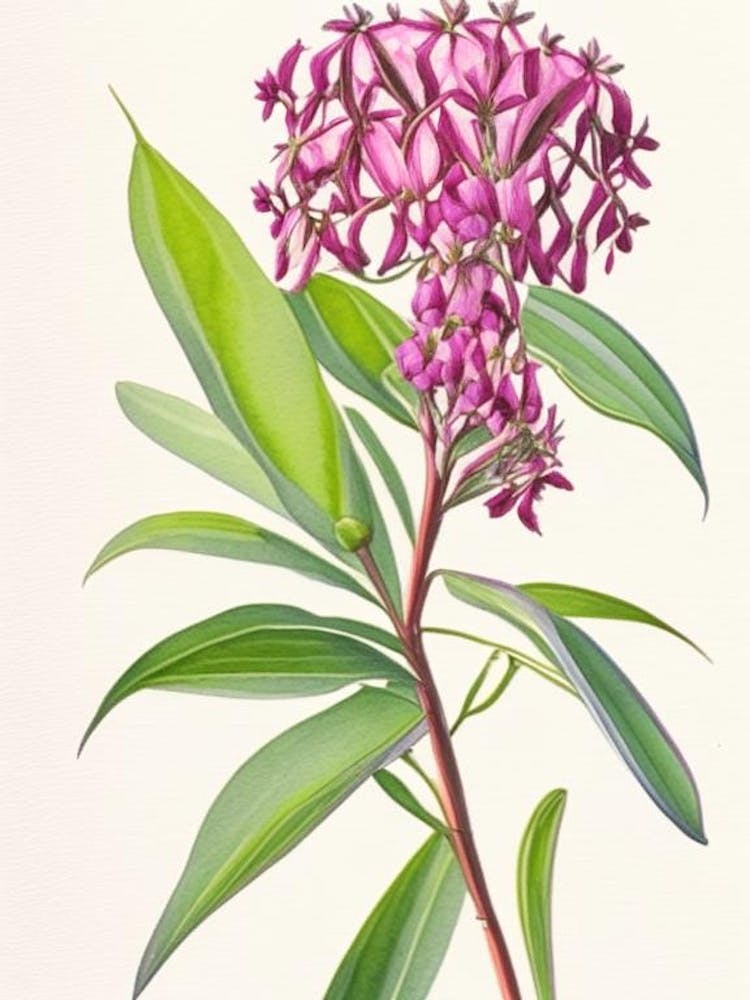 Sumpf-Seidenpflanzen-Wildblume Aquarell 2