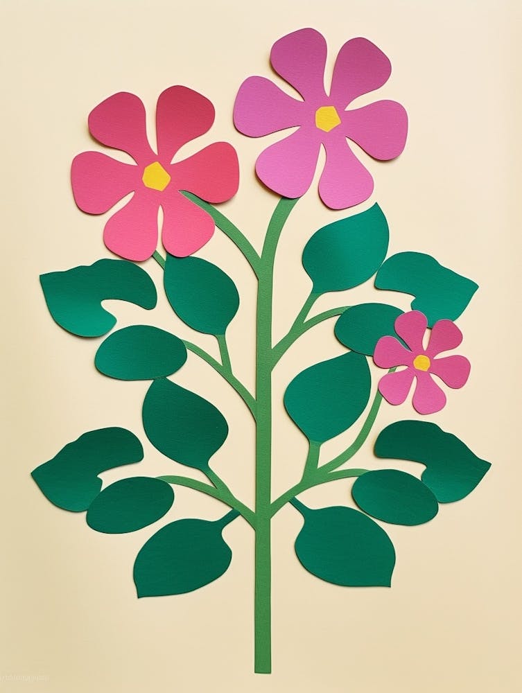 Cut Out Style Flower Art Hydrangea