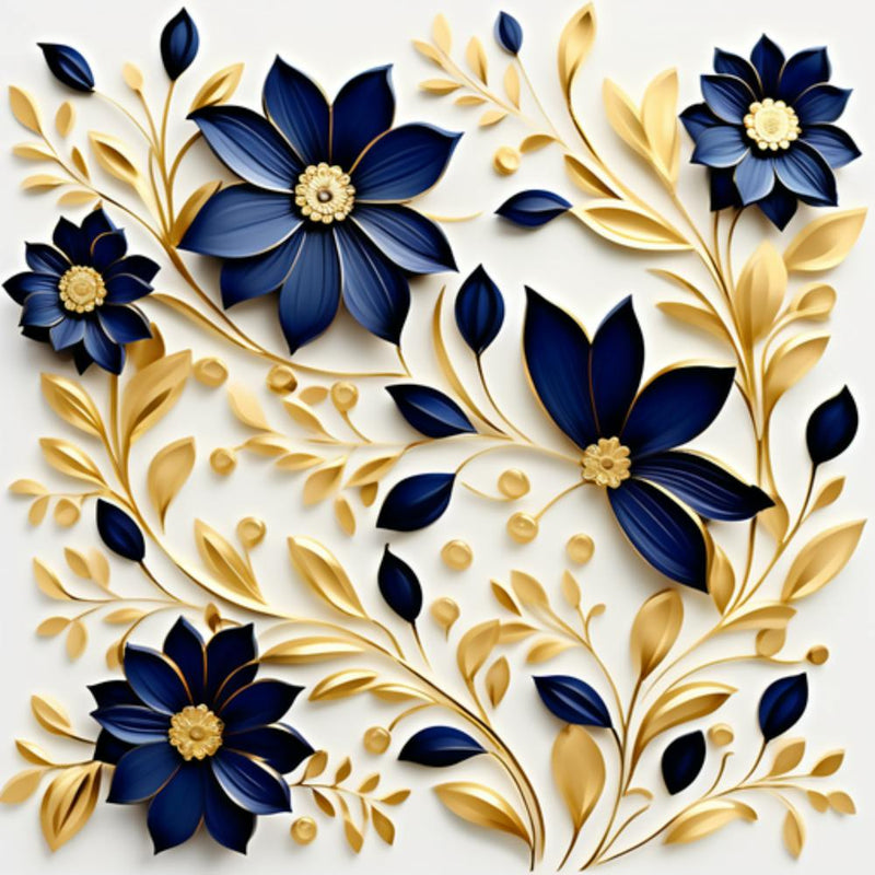 Blue And Gold Flowers