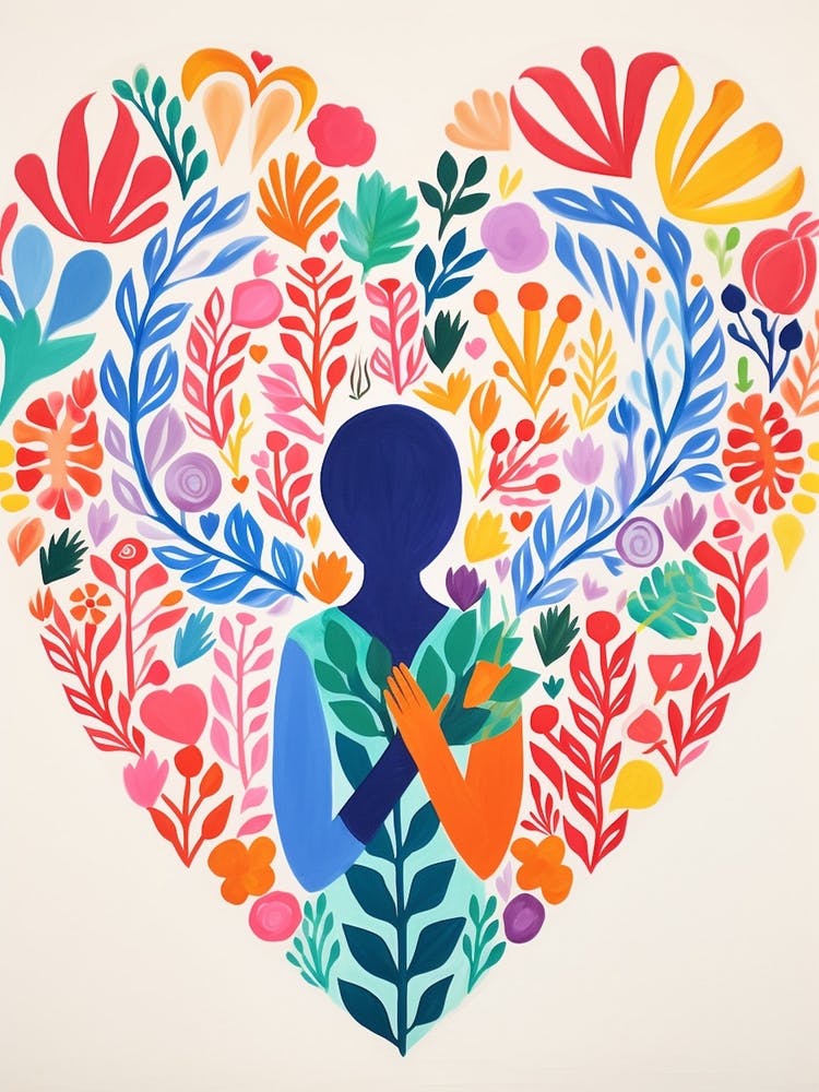 Heart Portrait Of A Person Matisse Inspired Patterns 3