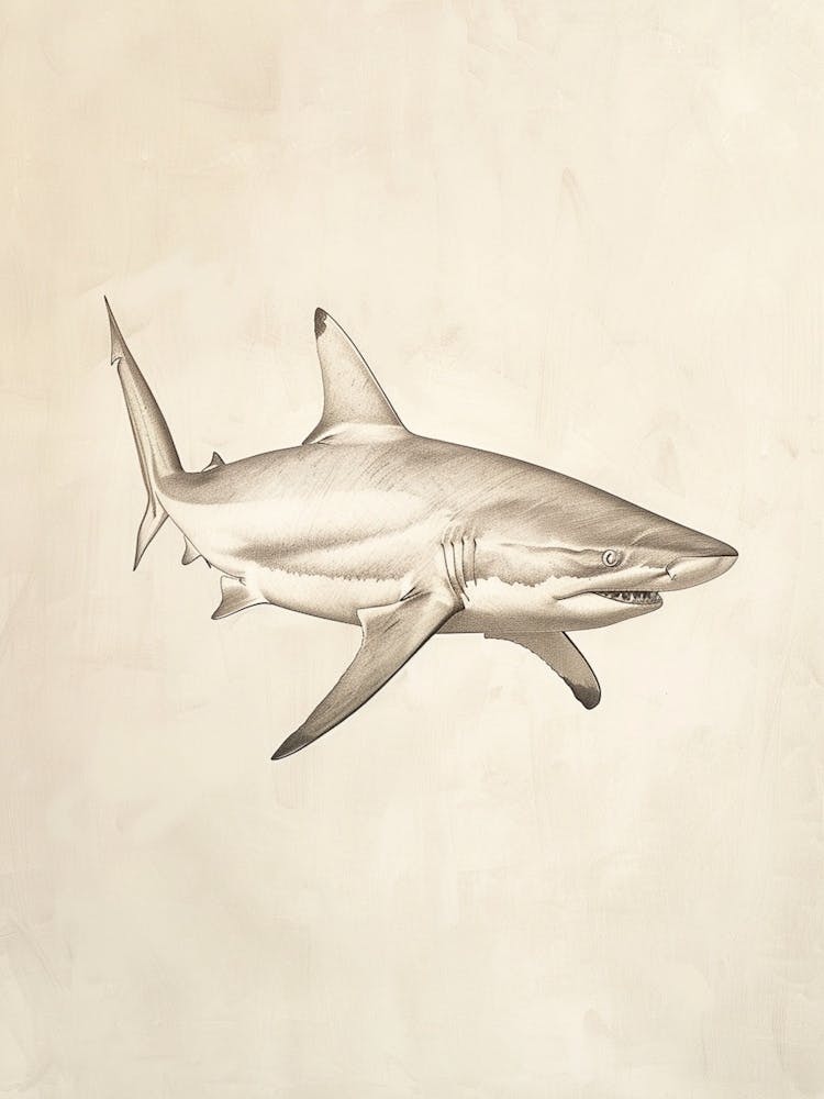 Isistius Genus Shark Vintage Illustration 4