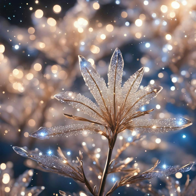 Frosty Branches With Lights