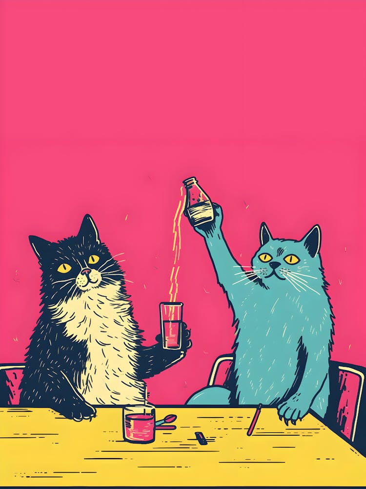 Cats Drinking