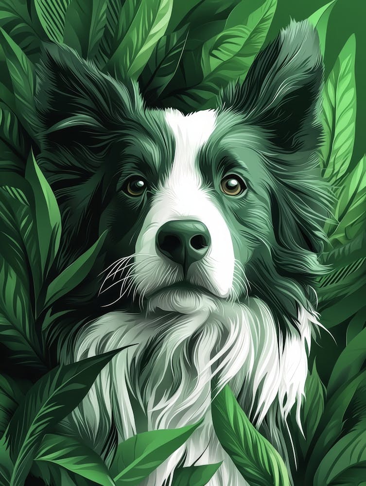Border Collie Close Up Its Intelligent Gaze Generated with AI 1