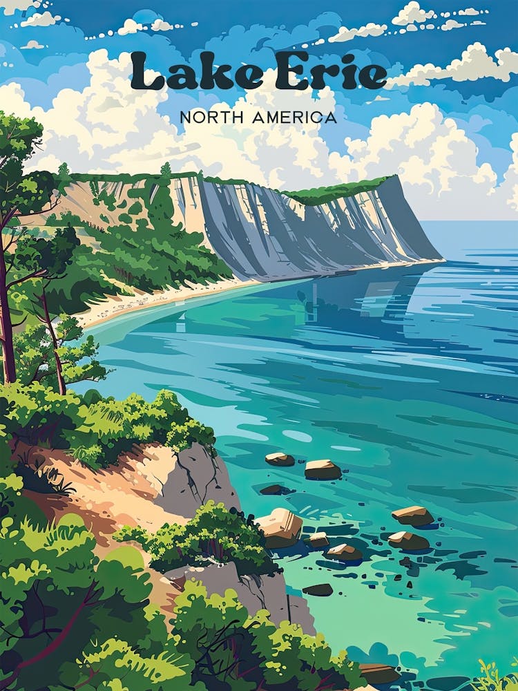 Lake Erie New York Digital Travel Art