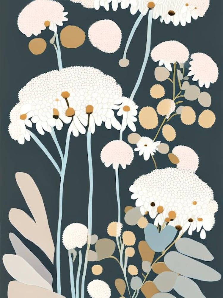 Pearly Everlasting Wildflower Modern Muted Colours 1