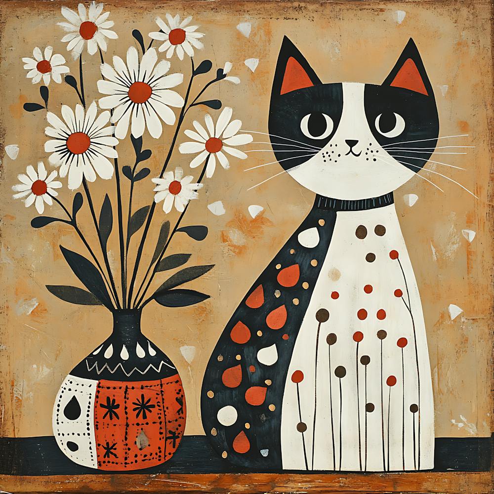 Cat With Flowers 25
