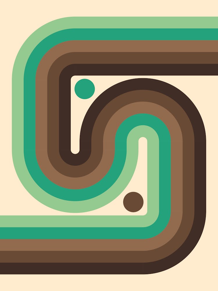 Geometric Rainbow Midcentury Modern Pattern Retro old countryside sage