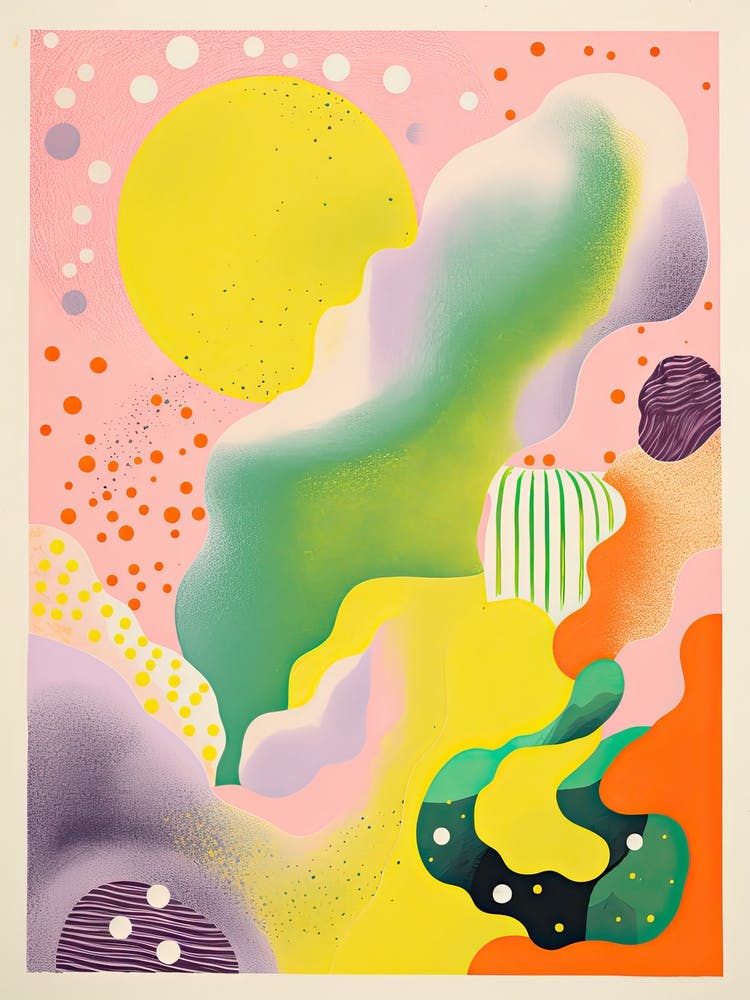 Abstract Landscape Risograph Style