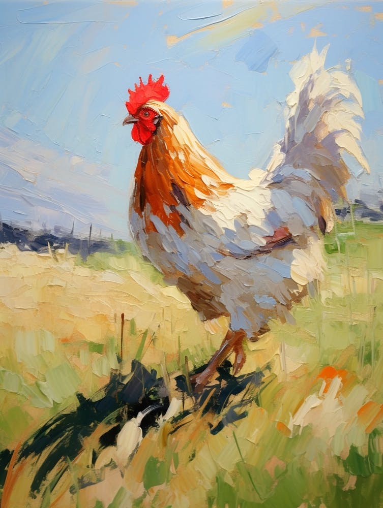 Vogelgemälde Huhn 1