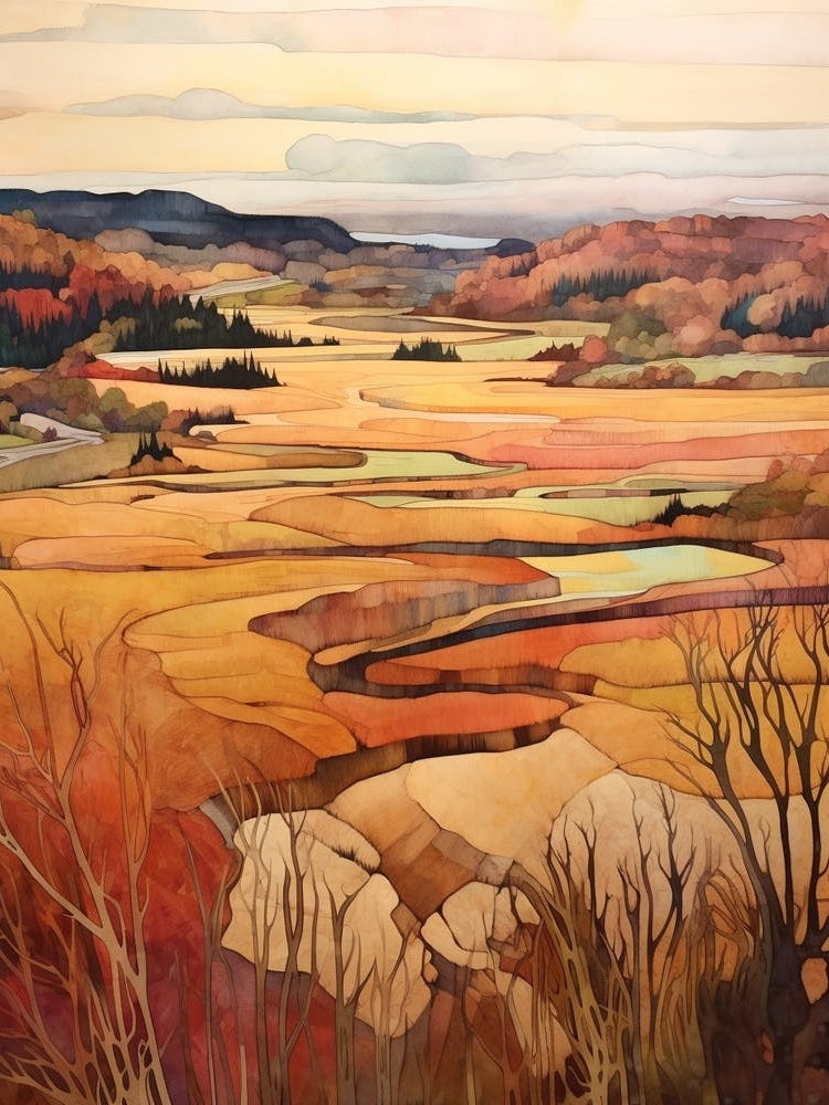 Autumn National Park Painting Plaisance National Park Quebec Canada 3