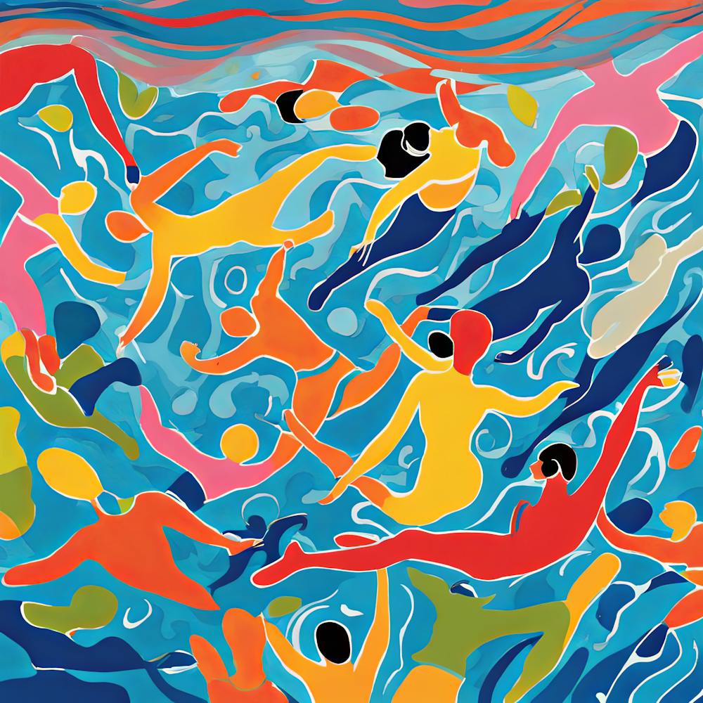 Swimmers in the Style of Matisse 1