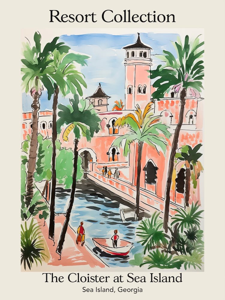 The Cloister At Sea Island Sea Island, Georgia Resort Collection Märchenhafte Illustration 2 Poster