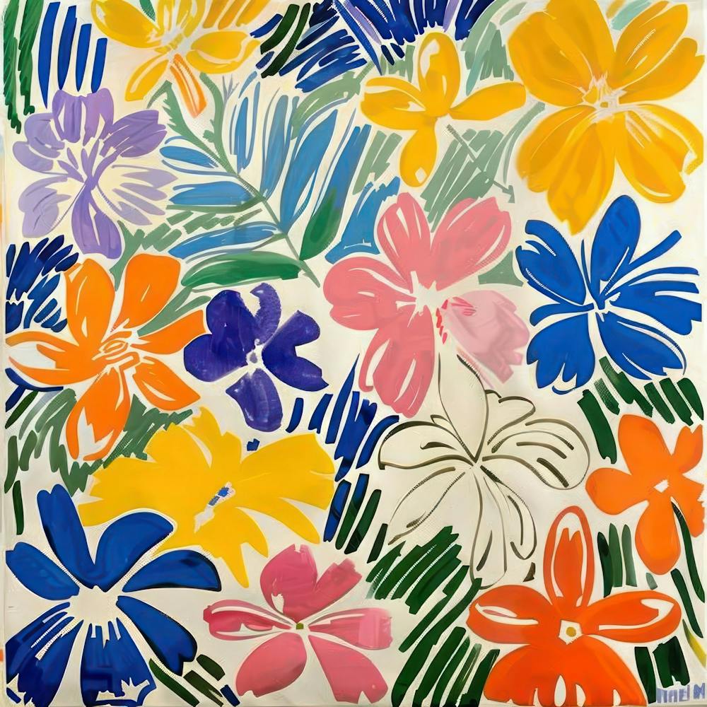 Summer Flowers Painting Matisse Style 3