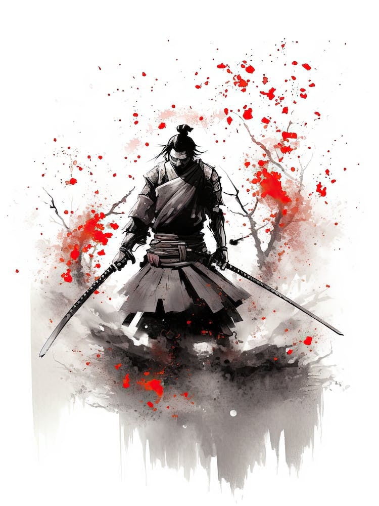 Samurai Sumi-e Illustration 5