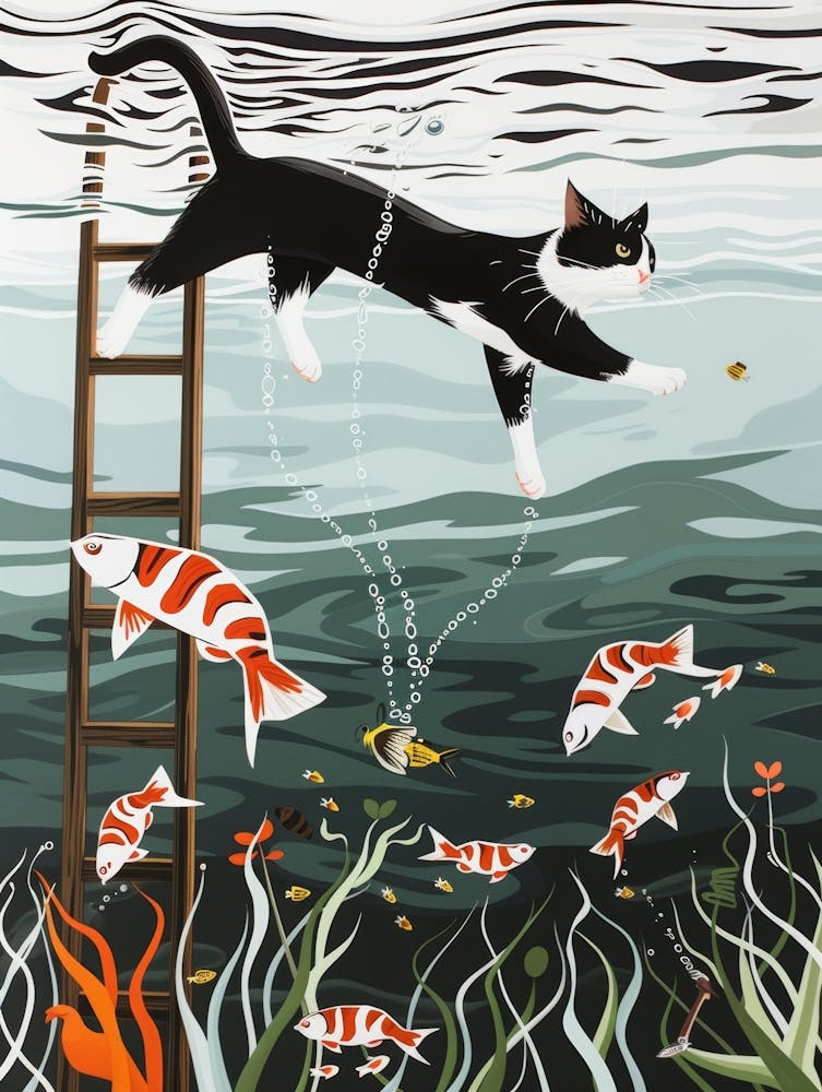 Cat In The Water 6