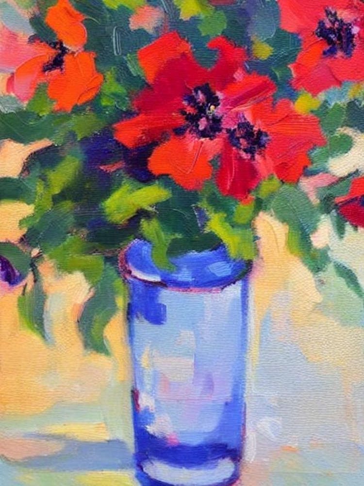 Columbine Floral Abstract Block Colour 2 Flower