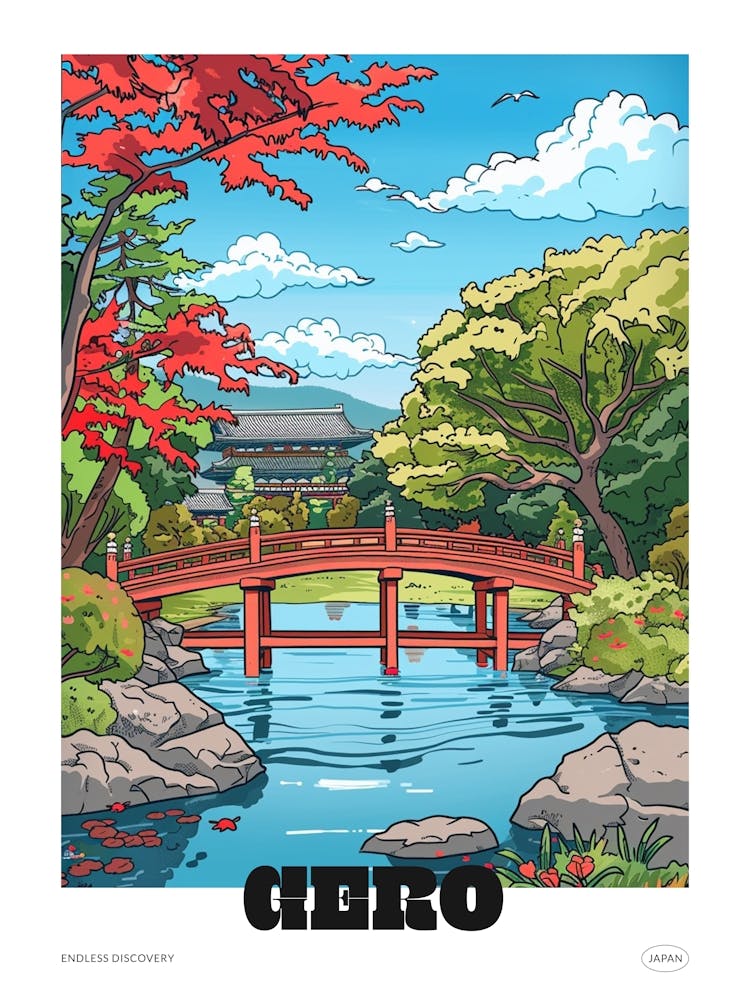 Gero Japan Colourful Travel Poster