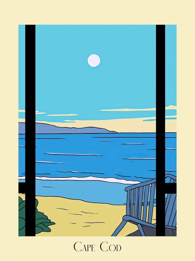 Poster im minimalistischen Designstil von Cape Cod Massachusetts, Usa 3