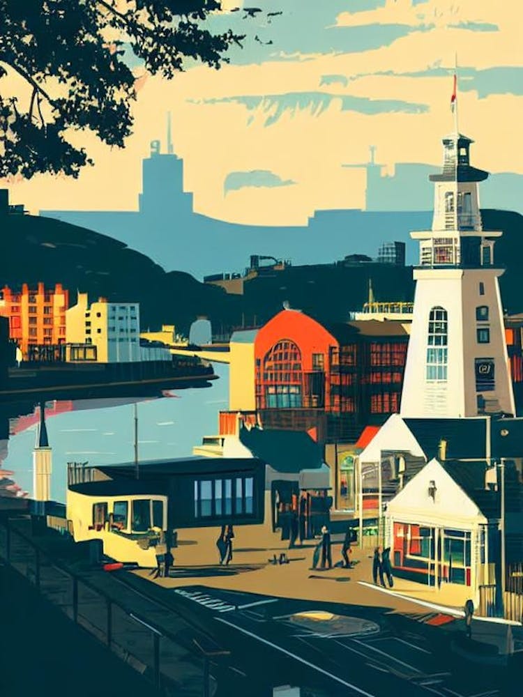Port Of Glasgow United Kingdom Vintage Poster harbour