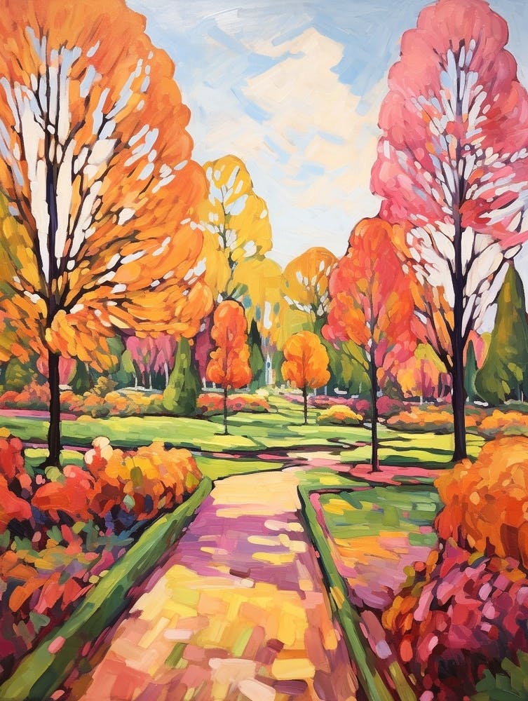 Autumn Gardens Painting Longwood Gardens Usa 2