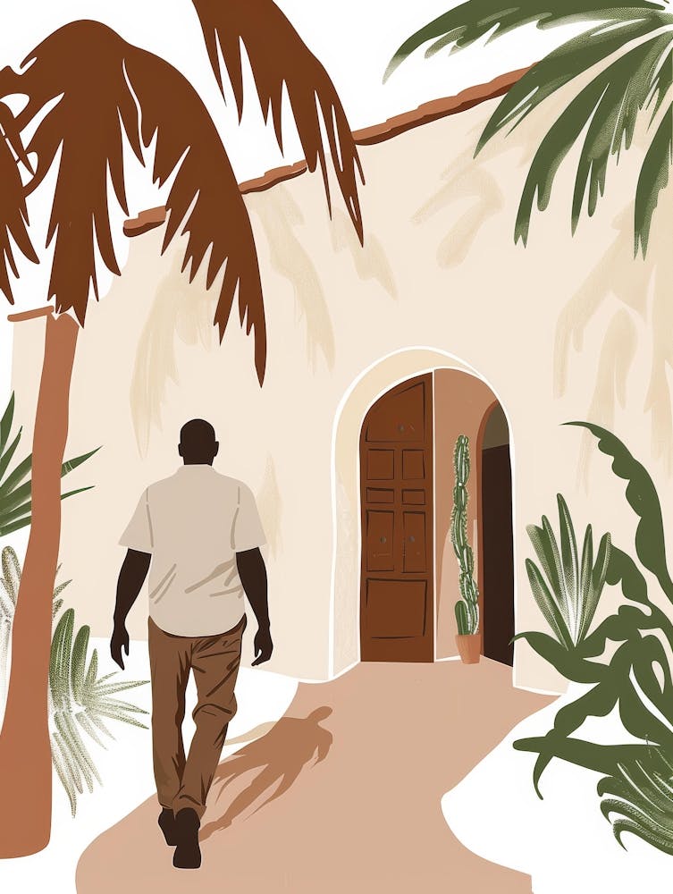 Man Walking Into A House