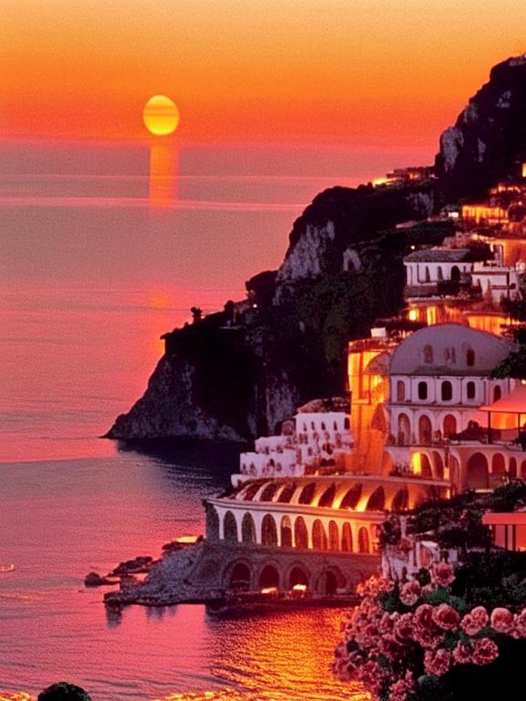 The Amalfi Coast Retro Sunset 2