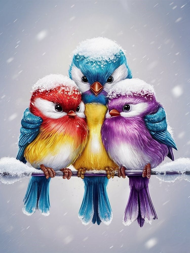 Oiseaux Dans la Neige