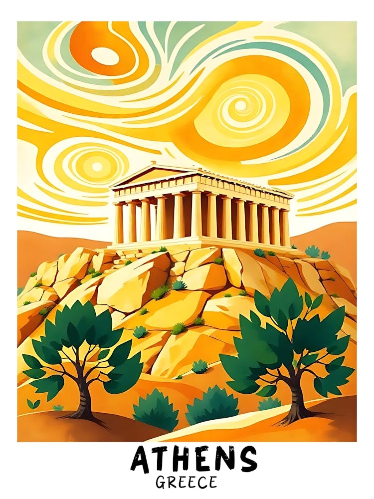 Athens Greece Vintage Travel Poster 26