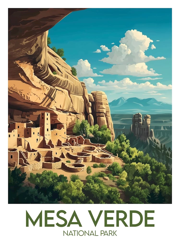 Affiche de voyage Mesa Verde National Park