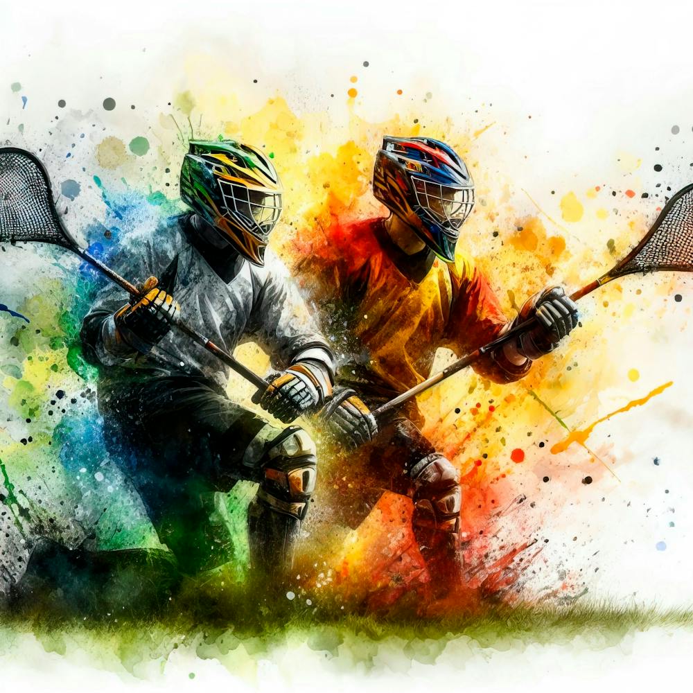 Lacrosse Player In Watercolor 2