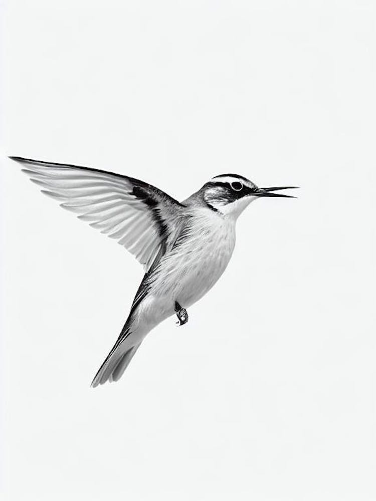 Lark B&W Pencil Drawing 1 Bird