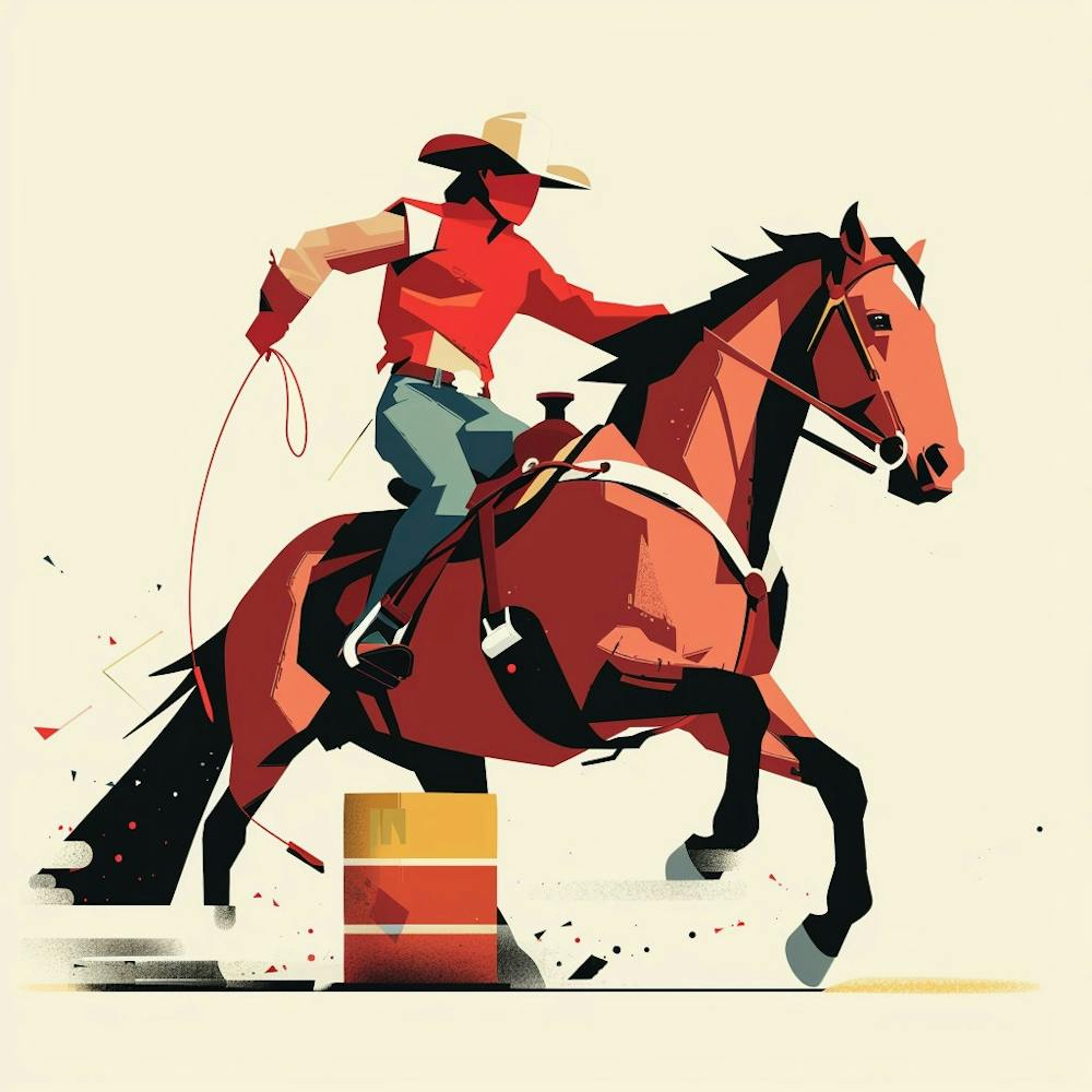 Cowboy Riding A Horse 1