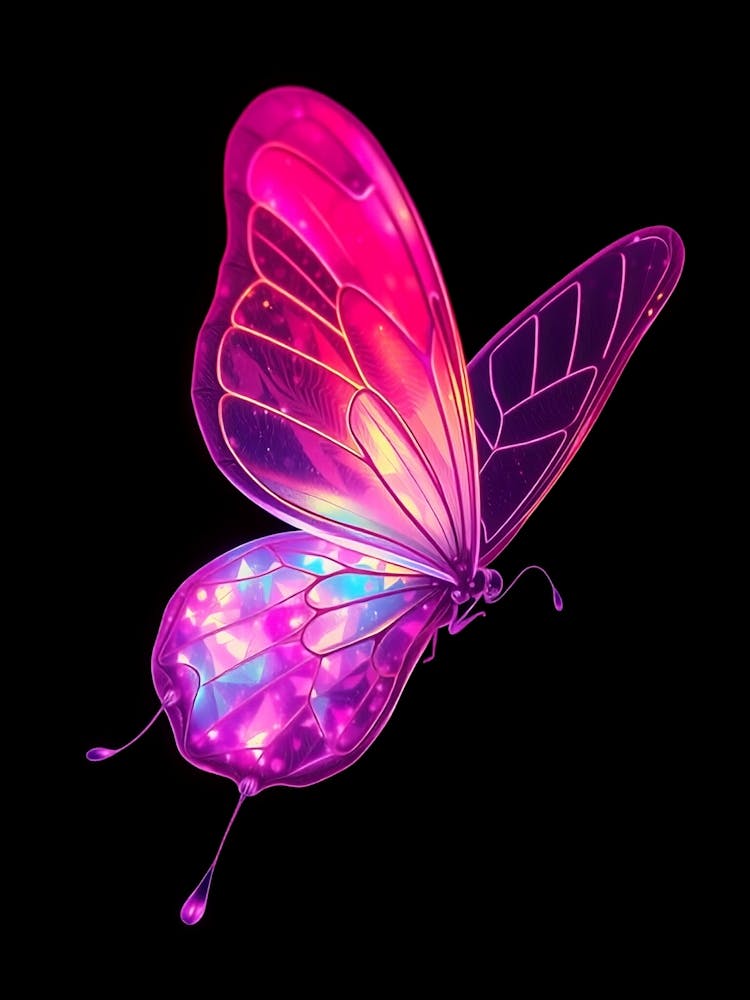Butterfly On Black Background